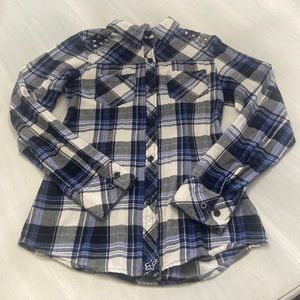 Fox plaid button down shirt